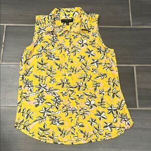 Banana Republic Yellow Floral Sleeveless Top